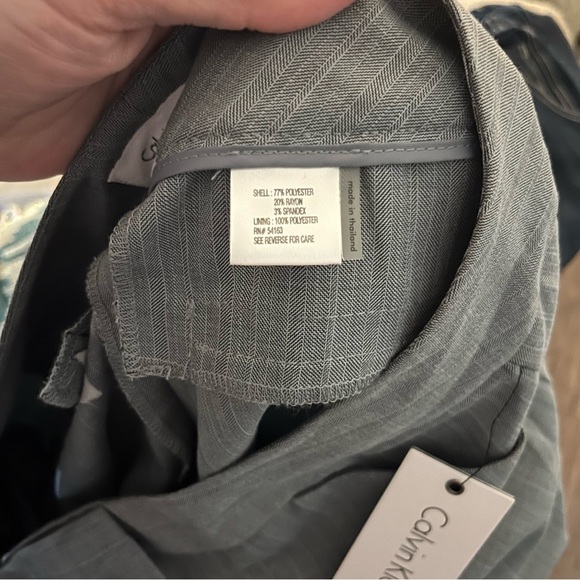 Calvin Klein Pants Women's 8 Gray Herringbone Pinstripe Career NWT - Picture 7 of 8